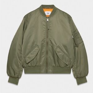 TNA Brea Bomber Jacket in Army Green (Brand New, 2XS)